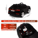 Audi Kids Ride On Toys 12V Battery Car with MP4 Player - Black