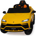 Lamborghini Kids Electric Car to Ride with Leather Seat - Yellow