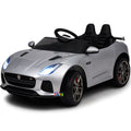 Jaguar Kids Car Ride-On with Remote Control, Leather Seat - Silver
