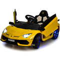 Lamborghini Car for Kids with built-in Display, LED wheels - Yellow