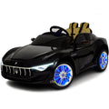 Maserati Alfieri Kids Car with LCD Display, LED wheels, Open Hood - Black