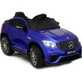 Mercedes AMG GLC 63s Kids Ride On Car with Leather Seat - Blue