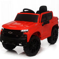 Chevrolet Pickup Truck Ride-On with Remote Control, Storage - Red