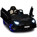 Lamborghini Kids Outdoor Toys with built-in MP4 Screen, LED wheels - Black
