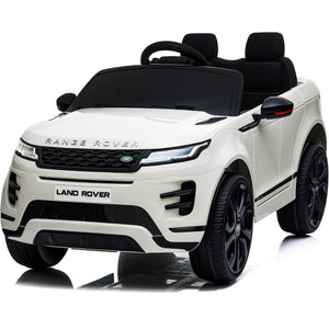 Land Rover Kids Ride On Car with MP4 Player, Leather Seat - White