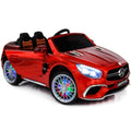 Mercedes Benz Ride-On Car For Kids with built-in MP4 Player, LED wheels - Red