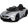 BMW i8 Ride On Car with Leather Seat - Silver