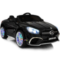 Mercedes Benz Kids Ride-On Car with built-in MP4 Screen, LED wheels - Black