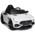 Mercedes-AMG GT Ride On Car with Leather Seat - White