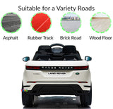 Land Rover Kids Ride On Car with MP4 Player, Leather Seat - White