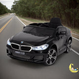 BMW GT Kids Car to Ride with Leather Seat - Black  21stcenturyessential