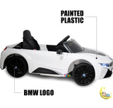 BMW i8 Car Riding On with Leather Seat - White  21stcenturyessential