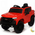 Chevrolet Pickup Truck Ride-On with Remote Control, Storage - Red