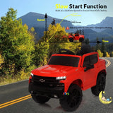 Chevrolet Pickup Truck Ride-On with Remote Control, Storage - Red  21stcenturyessential