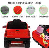 Chevrolet Pickup Truck Ride-On with Remote Control, Storage - Red  21stcenturyessential