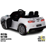 Chevy Kids Car Ride-On with Remote Control, Leather Seat - White  21stcenturyessential