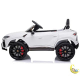 Kids Lamborghini Car 12V Battery with Leather Seat - White  21stcenturyessential