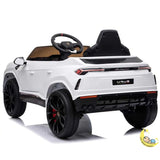 Kids Lamborghini Car 12V Battery with Leather Seat - White  21stcenturyessential