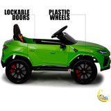 Lambo Kids Ride On Car with Remote Control, Leather Seat - Green  21stcenturyessential