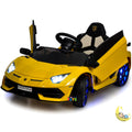 Lamborghini Child Car with built-in Display, LED wheels - Yellow