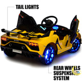 Lamborghini Car for Kids with built-in Display, LED wheels - Yellow  21stcenturyessential