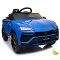 Lamborghini Child Car 12V Battery Powered SUV with Leather Seat - Blue