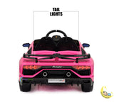 Lamborghini Kids Car 1-Seater with Leather Seat, Scissor Doors - Pink  21stcenturyessential