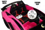 Lamborghini Kids Car 1-Seater with Leather Seat, Scissor Doors - Pink  21stcenturyessential