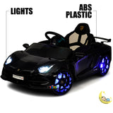 Lamborghini Kids Outdoor Toys with built-in MP4 Screen, LED wheels - Black  21stcenturyessential