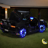 Lamborghini Kids Outdoor Toys with built-in MP4 Screen, LED wheels - Black  21stcenturyessential