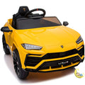 Lamborghini Ride On Kids Electric Car with Leather Seat - Yellow