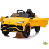 Lamborghini Ride On Kids Electric Car with Leather Seat - Yellow  21stcenturyessential