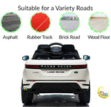 Land Rover Kids Ride On Car with MP4 Player, Leather Seat - White  21stcenturyessential