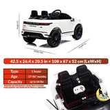 Land Rover Kids Ride On Car with MP4 Player, Leather Seat - White  21stcenturyessential