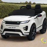 Land Rover Kids Ride On Car with MP4 Player, Leather Seat - White  21stcenturyessential