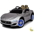 Maserati Kids Electric Car with LCD Display, LED wheels, Open Hood - Silver