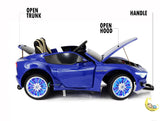 Maserati Ride On Car with Touchscreen, LED wheels, Open Hood - Blue  21stcenturyessential