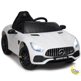 Mercedes-AMG GT Ride On Car with Leather Seat - White  21stcenturyessential