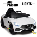 Mercedes-AMG GT Ride On Car with Leather Seat - White  21stcenturyessential