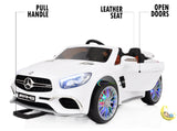 Mercedes Benz Car for Kids with built-in MP4 Player, LED wheels - White  21stcenturyessential