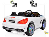 Mercedes Benz Car for Kids with built-in MP4 Player, LED wheels - White  21stcenturyessential