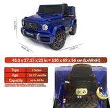 Mercedes Benz G63 Kids Car Ride On with Remote Control, Leather Seat - Blue  21stcenturyessential