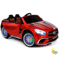 Mercedes Benz Ride-On Car For Kids with built-in MP4 Player, LED wheels - Red