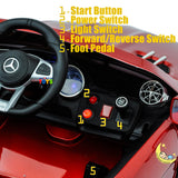 Mercedes Benz Ride-On Car For Kids with built-in MP4 Player, LED wheels - Red  21stcenturyessential