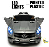 Mercedes Benz Ride On Car with built-in MP4 Player, LED wheels - Silver  21stcenturyessential