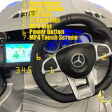 Mercedes Benz Ride On Car with built-in MP4 Player, LED wheels - Silver  21stcenturyessential