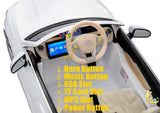 Mercedes-Maybach Kids Ride On Car with MP4 Screen, Bluetooth - White  21stcenturyessential