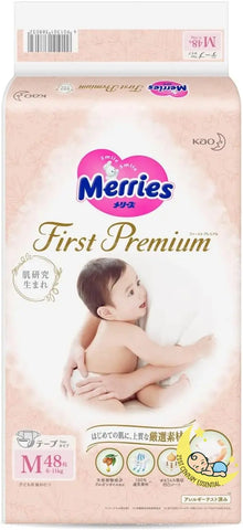 Merries First Premium Diapers Tape Type Size Medium (13-24 lbs)