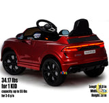 Ride On Car with Remote Control, Leather Seat — Audi Red  21stcenturyessential