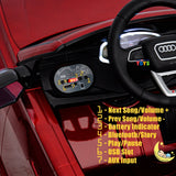 Ride On Car with Remote Control, Leather Seat — Audi Red  21stcenturyessential